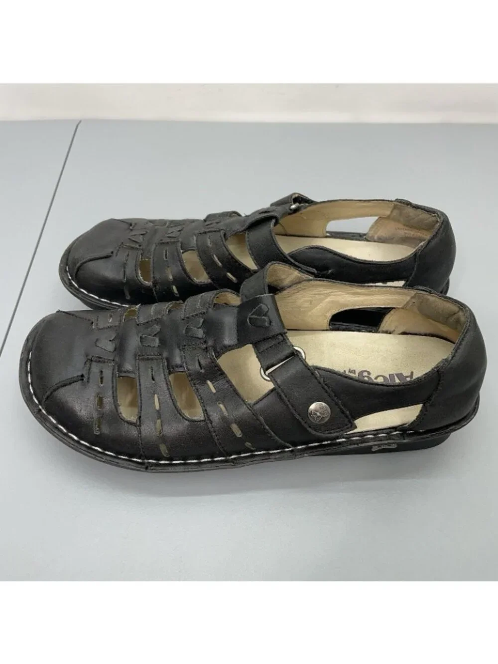 Alegria Pesca Fisherman Sandals Comfort Leather Black Womens 38 US 8.5 - Picture 6 of 12